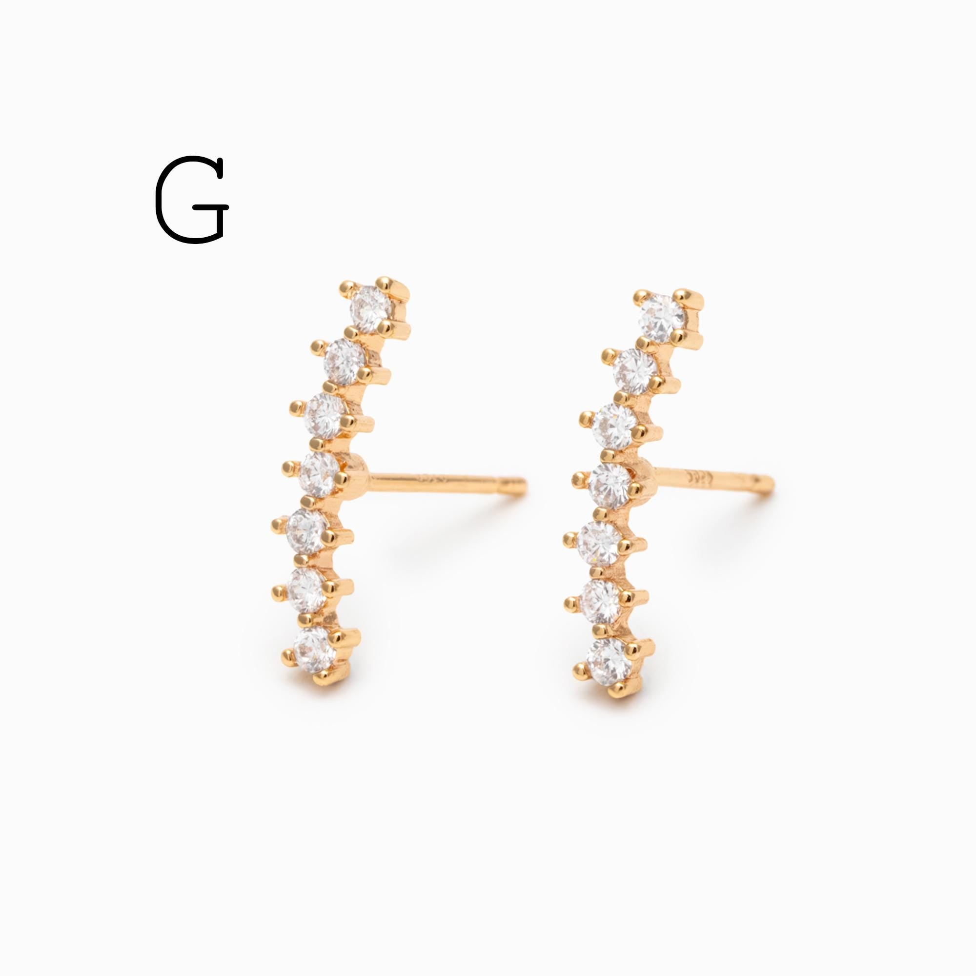 4pcs CZ Pave Dainty Earring, 18K Gold Plated Brass, Jewelry Making, Diy Material, Jewelry Supplies (GB-3369)